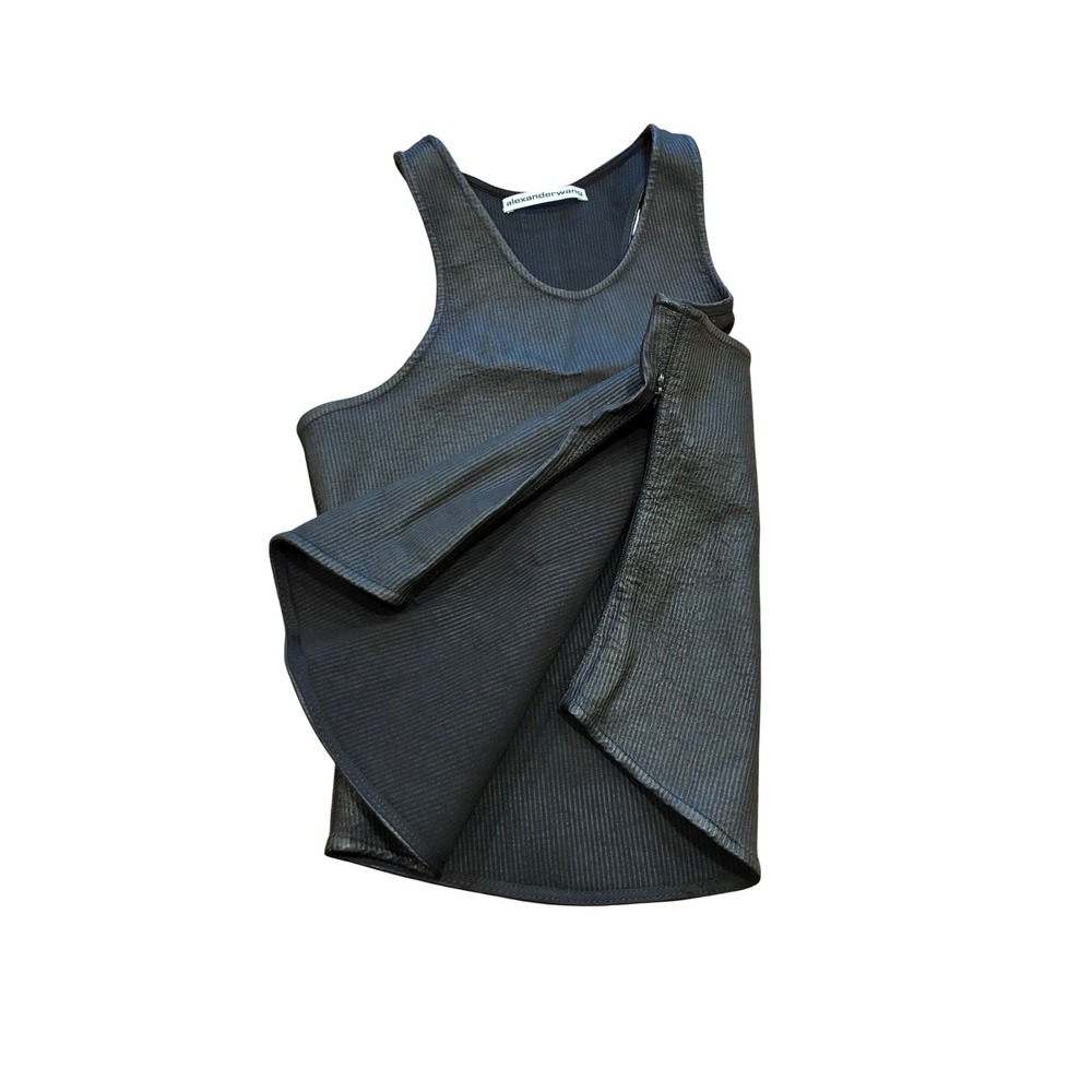 ALEXANDER WANG Racer Back Tank Top in Black Size 2 NWOT - Picture 4 of 6